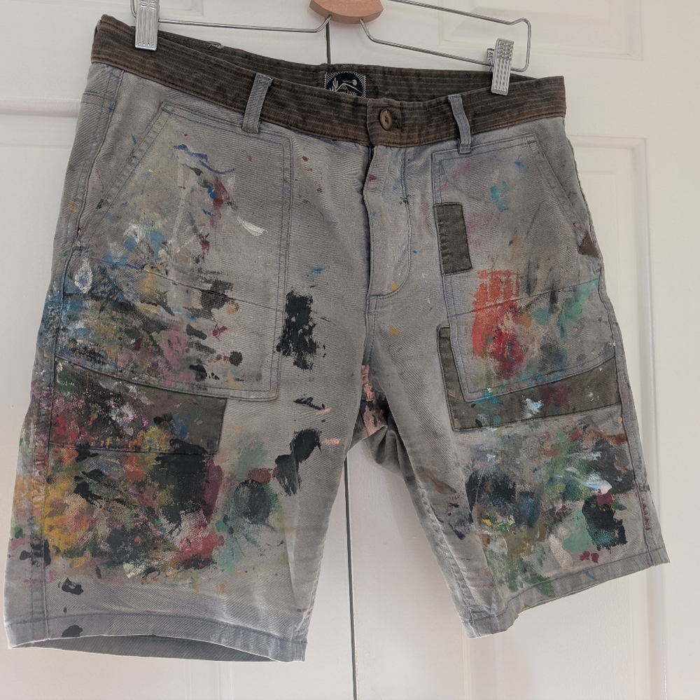 Scotch and Soda Distressed Paint Shorts - Picture 2 of 14